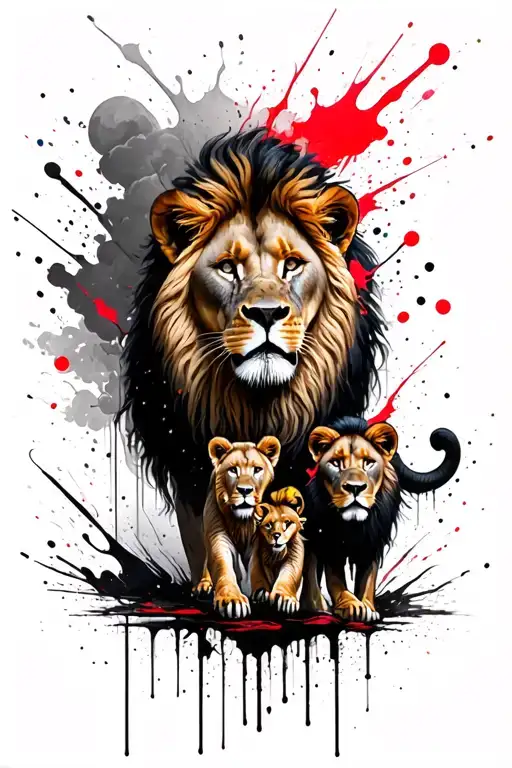 Lion Family Walk Clouds Of Wanders