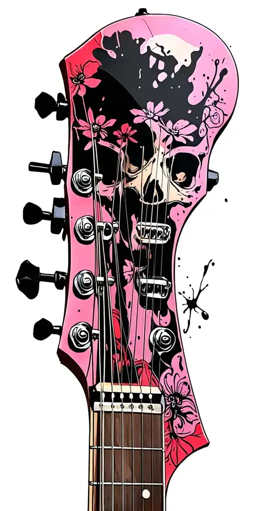 Skull Flower Guitars Les Paul Guitar