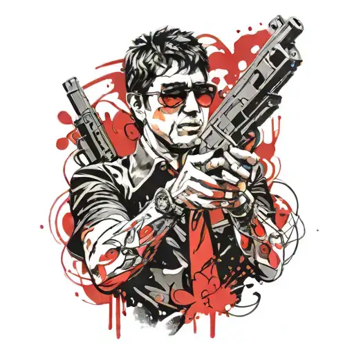 Tony Montana With Gun