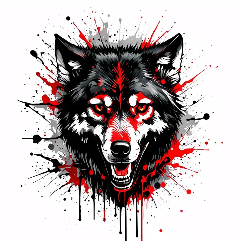 Wolf And Skulls