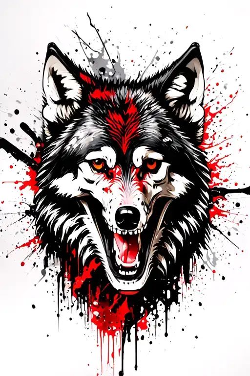 Wolf And Skulls