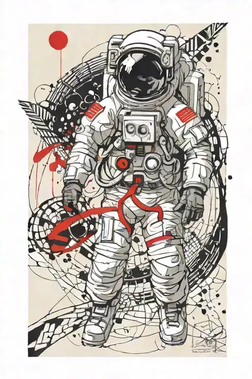 Astronaut Spiraling In An Infinite Fibonacci Sequence