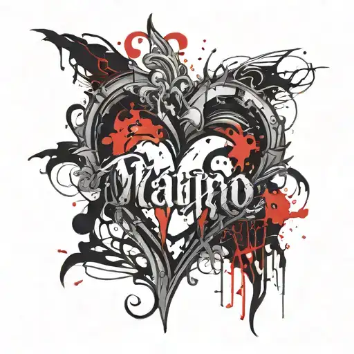 Mauro Gothic Letters In The Shape Of A Heart