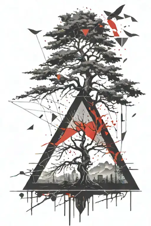 Triangle Tree Struck By Thunder