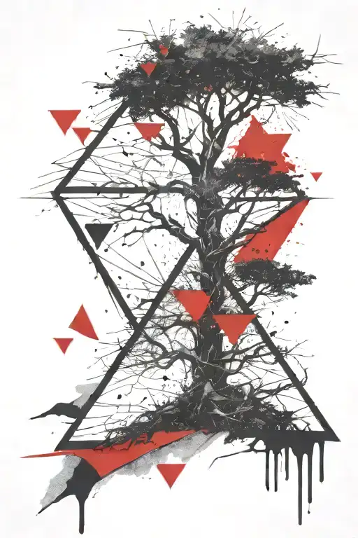 Triangle Tree Struck By Thunder