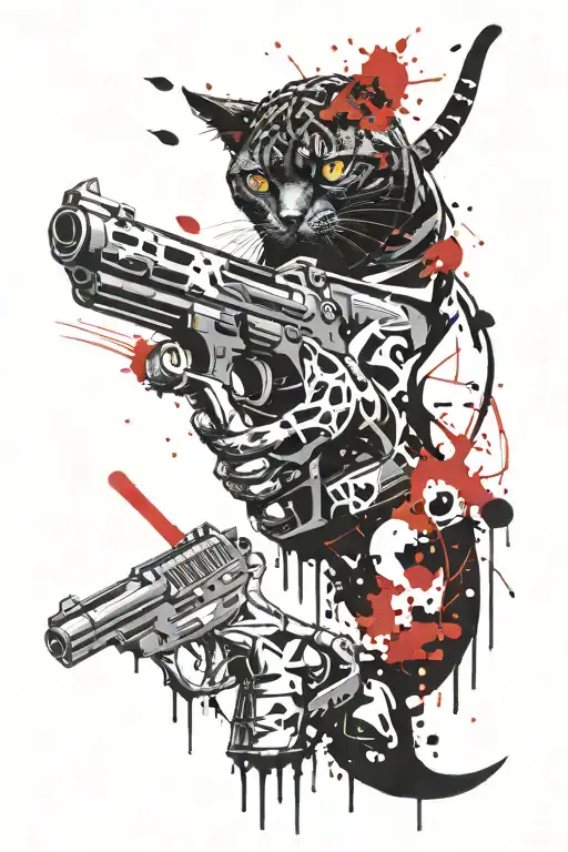 Cat Dinosaurs Gun Shooting