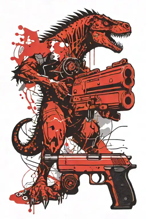 Cat Dinosaurs Gun Shooting
