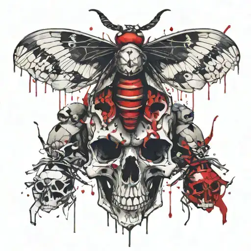 Moth And Skulls