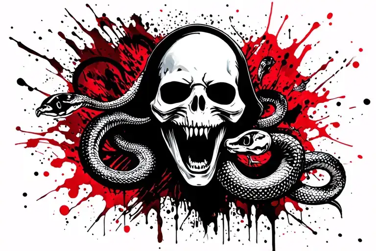 Grim Reaper With Snake In Mouth Wide Open