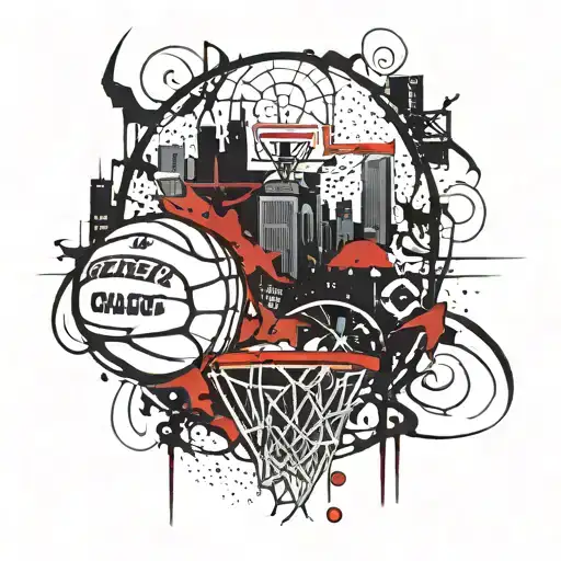 Chicago And Basket Ball Surrounded My Rain