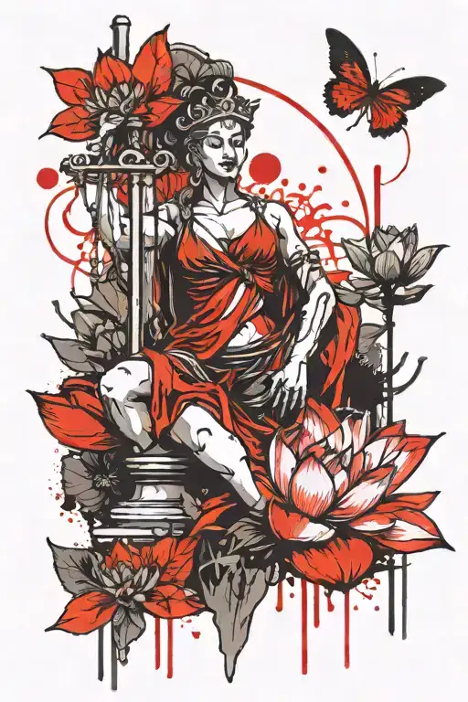 Lady Justice Lotus Flower