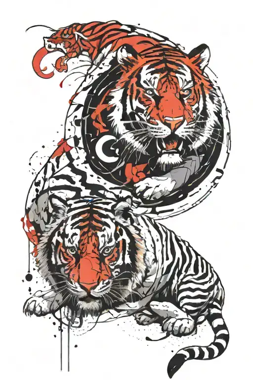 Tiger Yin Yang Symbol