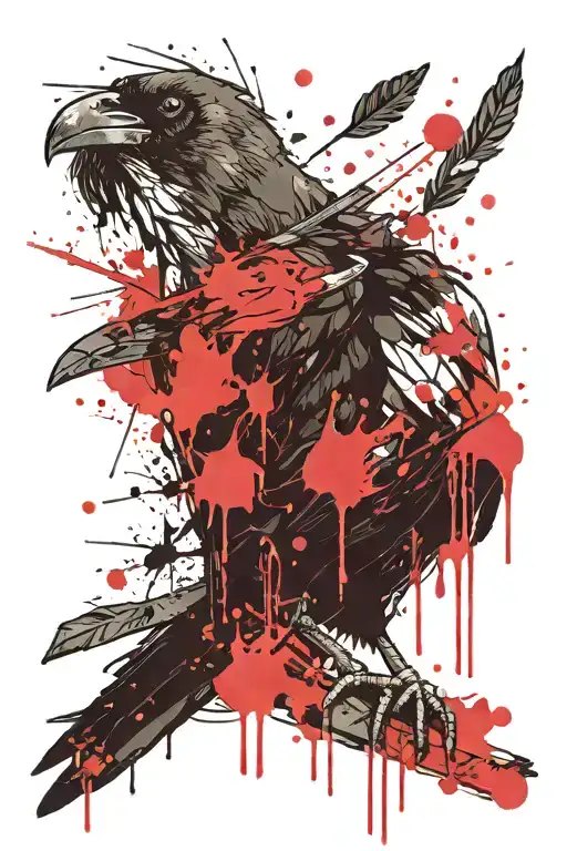 Crow With Blood Dripping