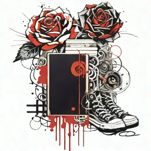 Crystal Rose And Book And Motherboard Wires