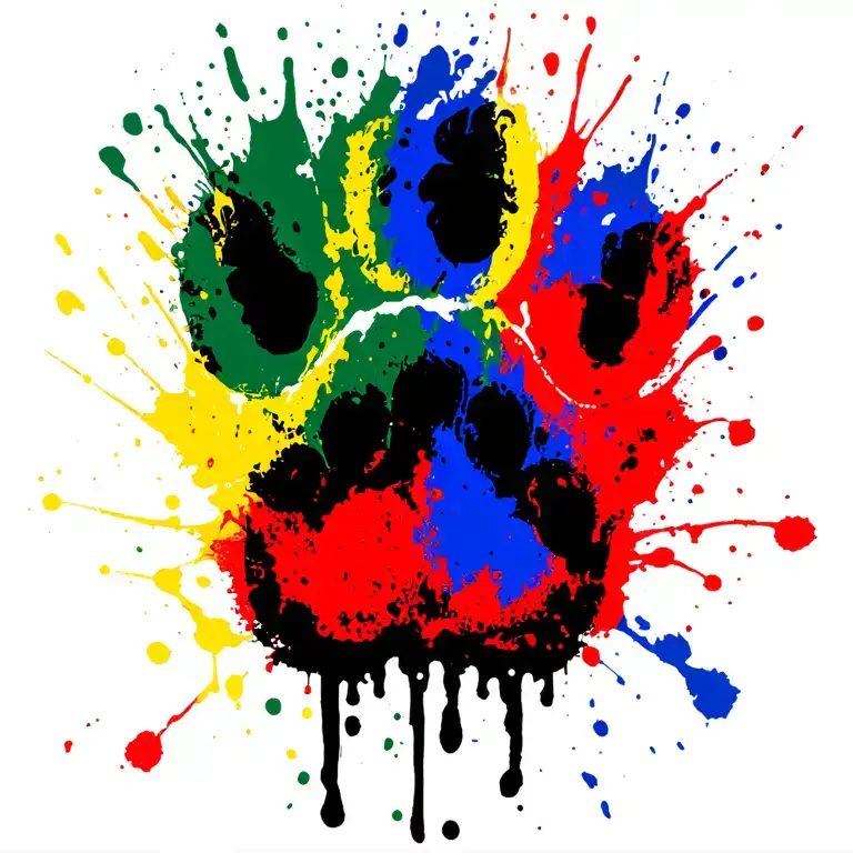 Phi Paw Print Bi Pride Flag
