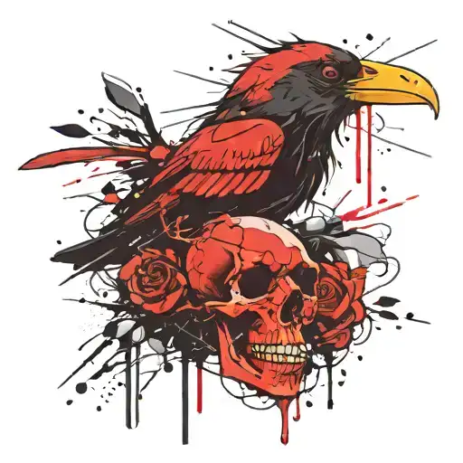 Skull Raven Memento Mori