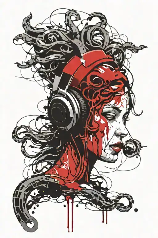 Medusa With Headphones