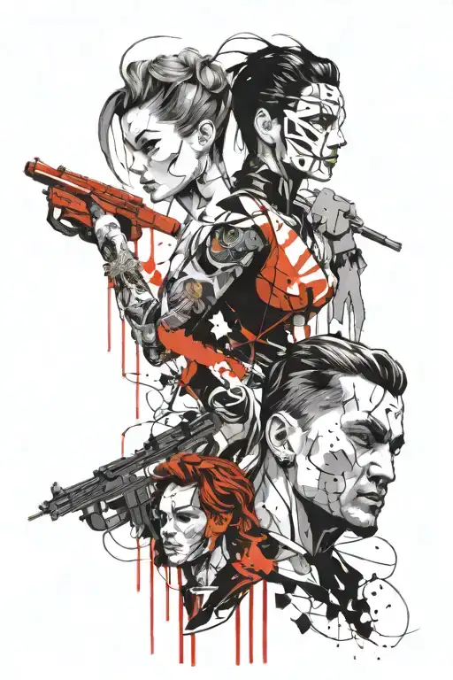 Gemini Demi God In Black And White Drawing