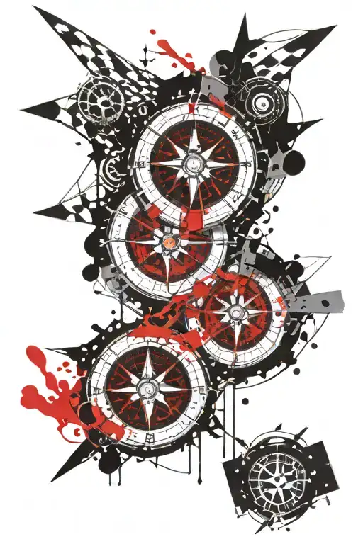 Compass Arm Band With Geometric