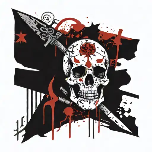 Tarot Card With Skull And Bayonet And Ccciii And Mors Vincit Omnia'