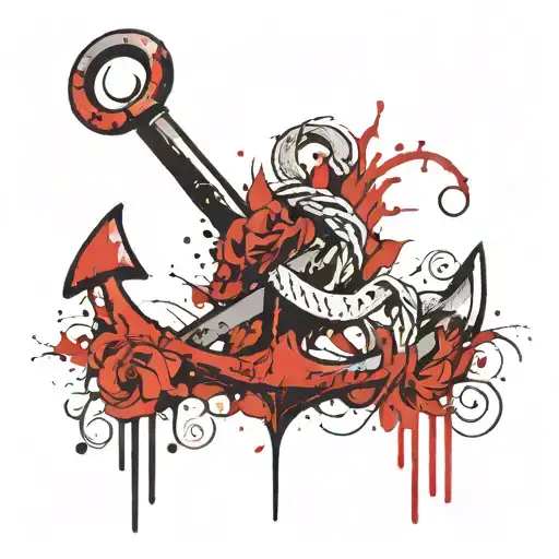 Anchor Between Chest With Name Of Daughter