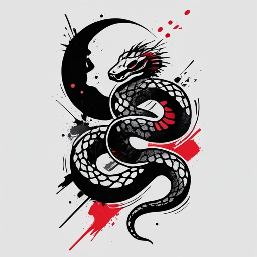 Moonlit Serpent’s Embrace Tattoo idea