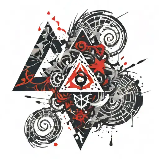 Triangle Shaped Spiral And Biohazard Symbol Combined