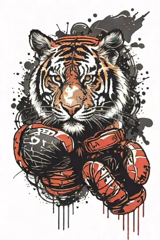 Year Of Tiger Head Boxing Gloves
