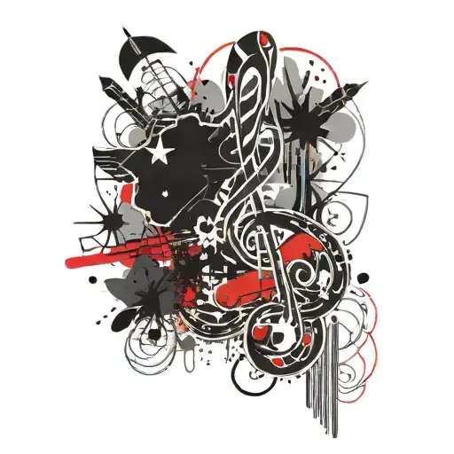 Africa Continent Music Note Intertwined