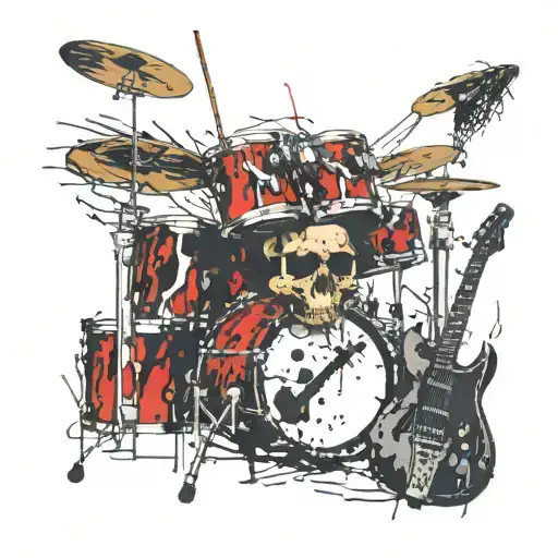 Skull And Guitars And Drums