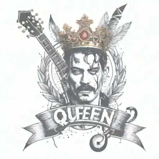 Queen Logo Rock Band Tattoo Music Notes Freddie Mercury