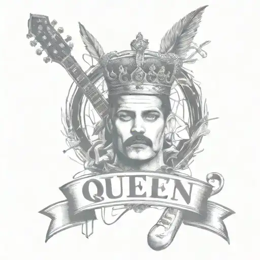 Queen Logo Rock Band Tattoo Music Notes Freddie Mercury
