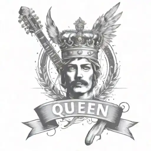 Queen Logo Rock Band Tattoo Music Notes Freddie Mercury