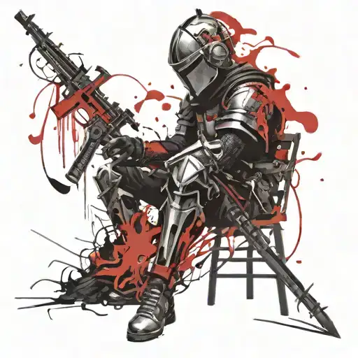 Knight Sitting Beside Fire