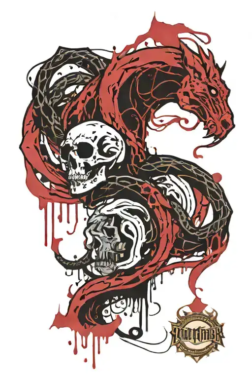 Mandaolrian Beast And Harry Potter Dark Mark Merged