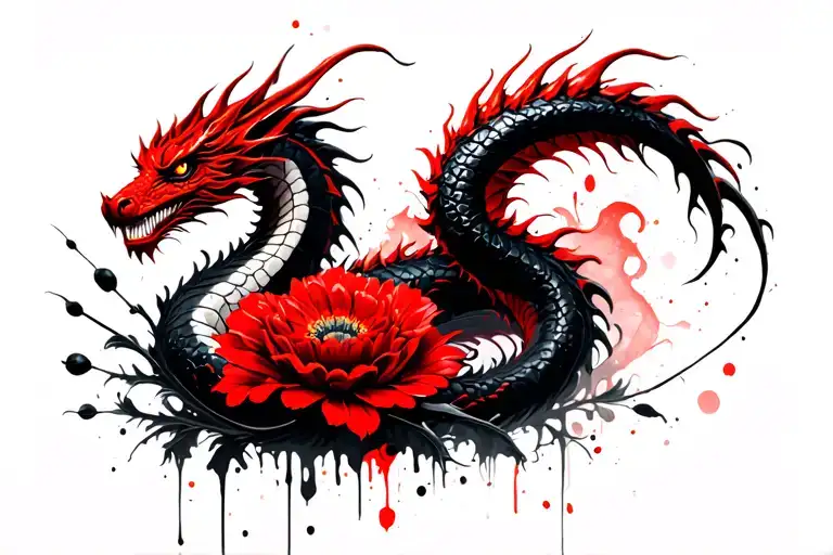 Dragon Coiled Flowers