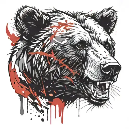 Angry Bear Head Open Mouth