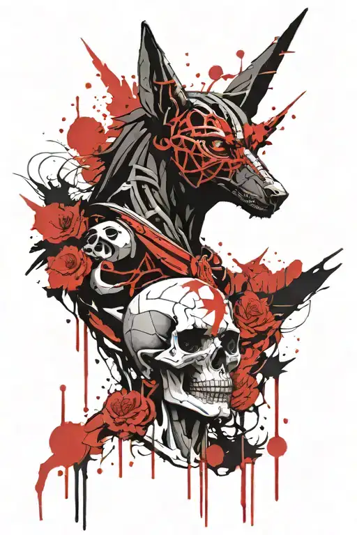 Anubis And Skull Face