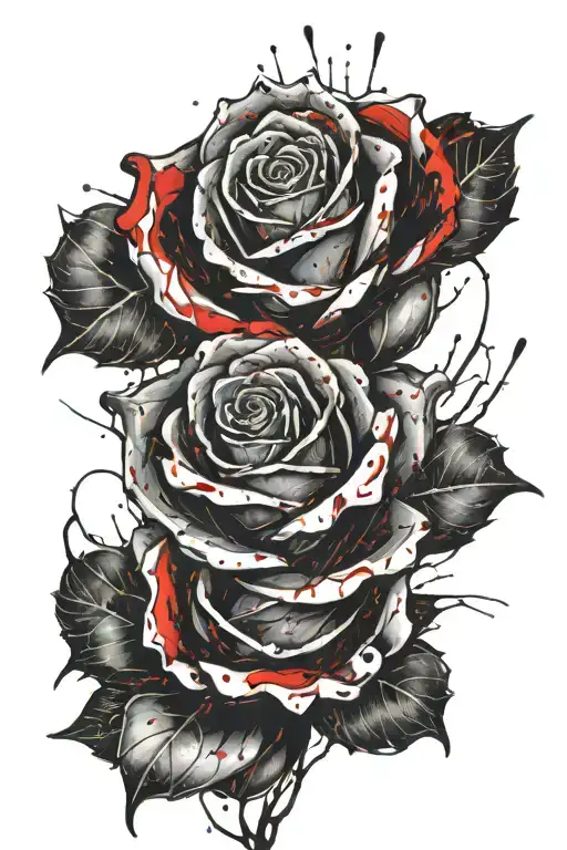 Stemed Rose With Fire