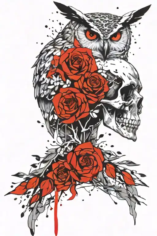 Owl Skull Flowers