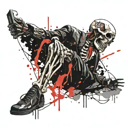 Skeleton Committing Suicide Attempt