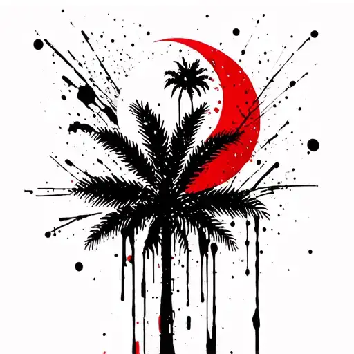 South Carolina Palm And Moon