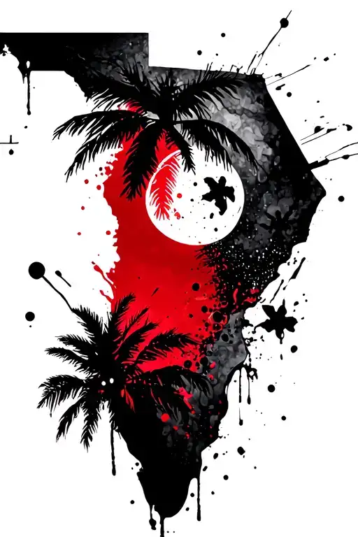 South Carolina Palm And Moon