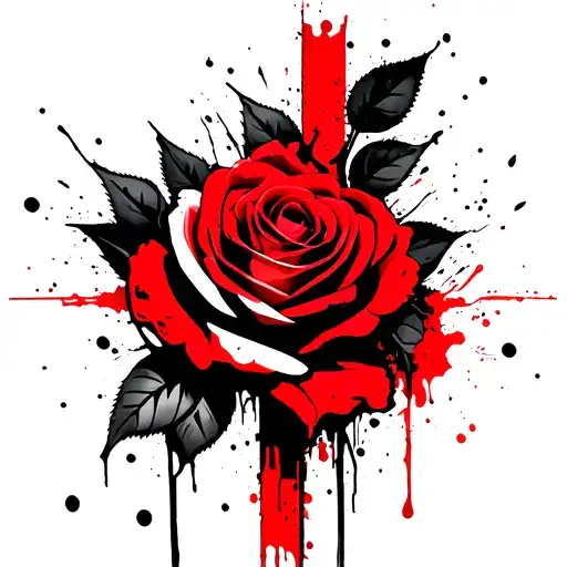 Rose With Cross Wrapped