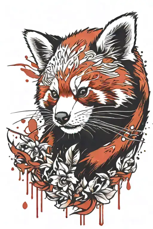 Red Panda Tattoo For Leg