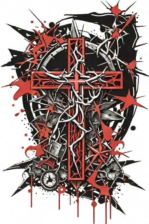 Cross With Crown Of Thorns
