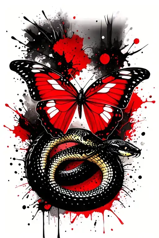 Butterfly And Snake
