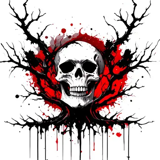 Skull Tree Of Life Intertwined