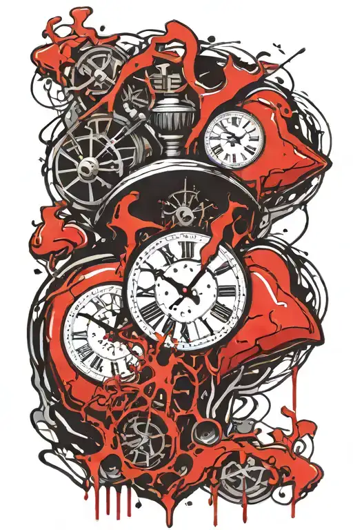 Broken Heart And Melting Clock