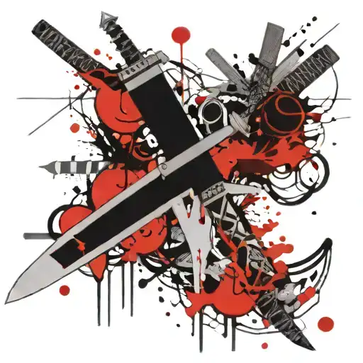 Small Sword With Dates And Geometric Shape